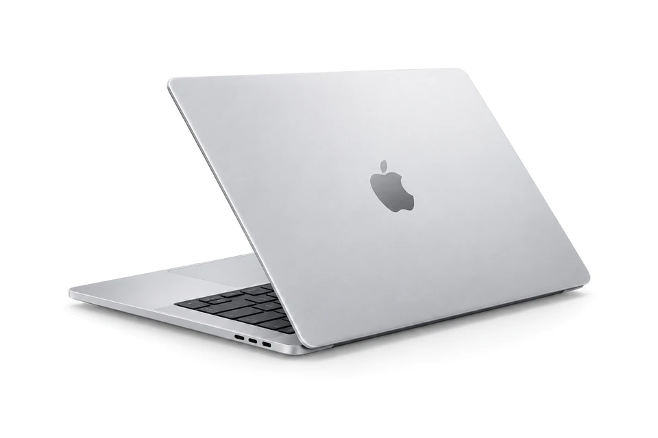 MacBook Pro, three-quarter rear view